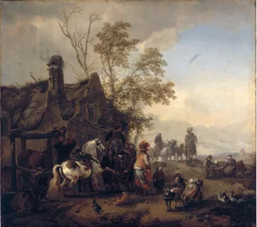 A Dappled Horse outside the Smithy 